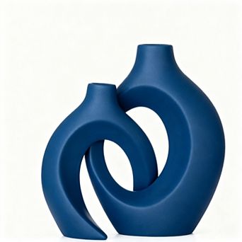 Ceramic Vase Set of 2 Nordic Bohemian Decorative Floral Home Decor 6.3"x8.4"