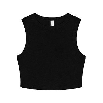 Bella + Canvas Womens/Ladies Heather Micro-Rib Cropped Muscle Tank Top
