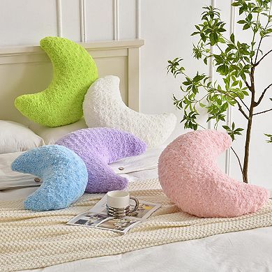 Moon Shaped Pillow Soft Plush Half Moon Decorative Throw Pillow 14.9 Inch