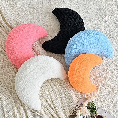 Moon Shaped Pillow Soft Plush Half Moon Decorative Throw Pillow 14.9 Inch