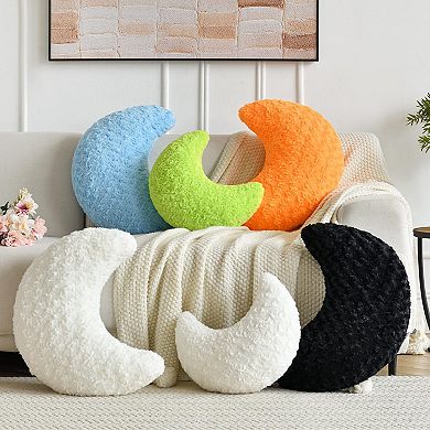 Moon Shaped Pillow Soft Plush Half Moon Decorative Throw Pillow 14.9 Inch