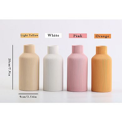 Ceramic Vase Minimalist Modern Home Decor Ribbed Texture Matte Finish