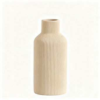 Ceramic Vase Minimalist Modern Home Decor Ribbed Texture Matte Finish