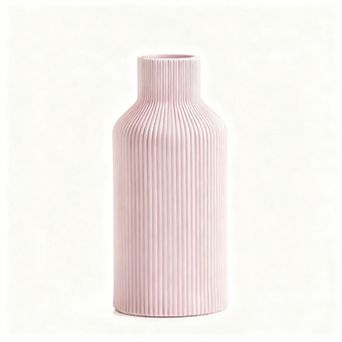 Ceramic Vase Minimalist Modern Home Decor Ribbed Texture Matte Finish