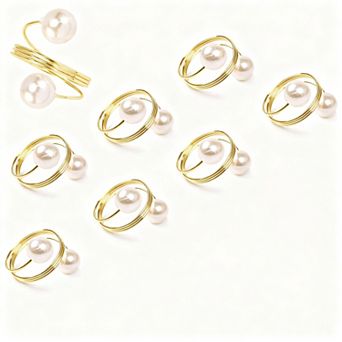 Napkin Rings Set of 8 Round Metal Holders Buckles Wedding Dinner Party Table Decor