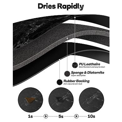 Coffee Mat Absorbent Dish Drying 23.6x15.7in Quick Dry Kitchen Counter Bar Marble