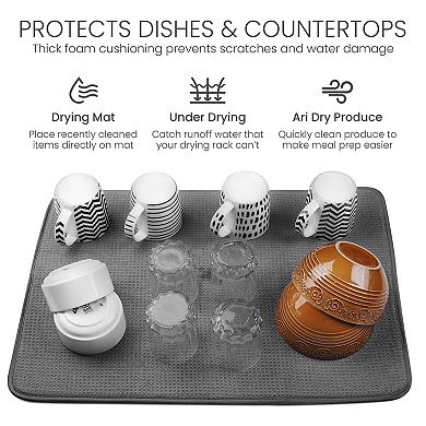Dish Mat 24" X 17" Microfiber Drying Super Absorbent