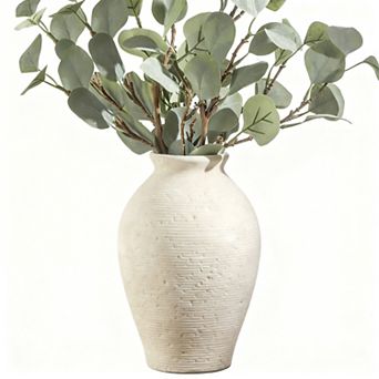 Ceramic Vase 9 Inch Rustic Farmhouse Home Decor Waterproof Flower Holder