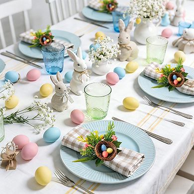 Handmade Easter Napkin Rings 6-Piece Set Bird's Nest Egg Rings Dinner Decoration