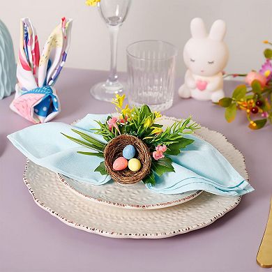 Handmade Easter Napkin Rings 6-Piece Set Bird's Nest Egg Rings Dinner Decoration