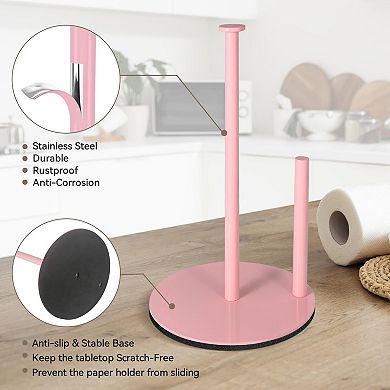 Stainless Steel Countertop Paper Towel Holder Freestanding with Weighted Base