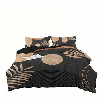 Boho Sun Beige Duvet Cover Set, 3D Printed, Soft Microfiber, 3 pc King