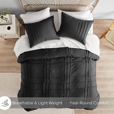 Prewashed Microfiber Duvet Cover Set - Farmhouse Design, All Season, Soft & Breathable
