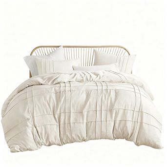 Prewashed Microfiber Duvet Cover Set - Farmhouse Design, All Season, Soft & Breathable