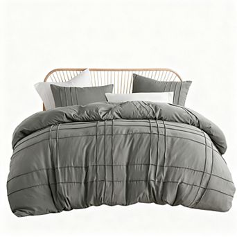 Prewashed Microfiber Duvet Cover Set - Farmhouse Design, All Season, Soft & Breathable