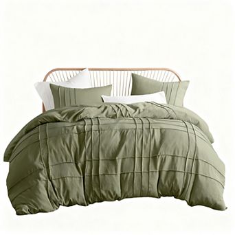 Prewashed Microfiber Duvet Cover Set - Farmhouse Design, All Season, Soft & Breathable