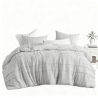 Prewashed Microfiber Duvet Cover Set - Farmhouse Design, All Season, Soft & Breathable