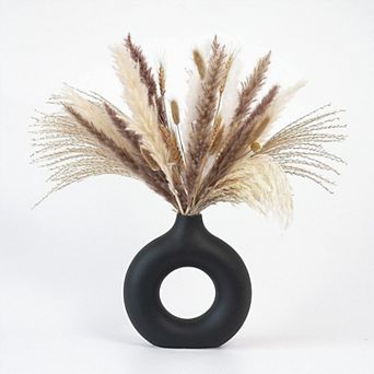 Donut Vase Hollow Ceramic Handmade Minimalist Boho Modern Home Decor