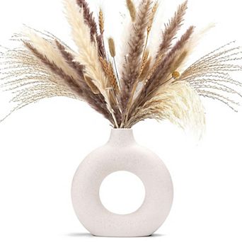 Donut Vase Hollow Ceramic Handmade Minimalist Boho Modern Home Decor
