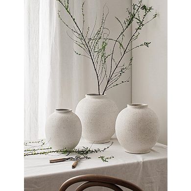 Large Ceramic Vase 9.8 Inch Rustic Farmhouse Minimalist Tall Home Decor