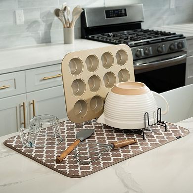 Dish Drying Mat XL 18" x 24" Absorbent Microfiber Kitchen Counter Mat