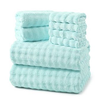8 pc Bath Towel Set Microfiber Quick Dry Absorbent Large Hand Washcloth
