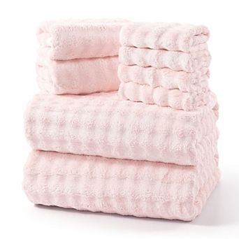 8 pc Bath Towel Set Microfiber Quick Dry Absorbent Large Hand Washcloth