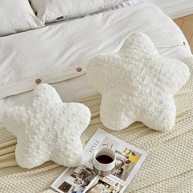 Star Pillow 14.9" Plush Decorative Throw Pillow Soft Faux Fur Room Decor