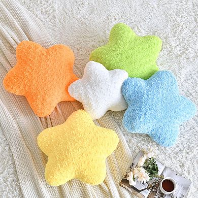 Star Pillow 14.9" Plush Decorative Throw Pillow Soft Faux Fur Room Decor