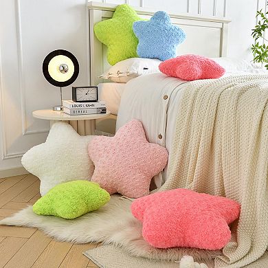 Star Pillow 14.9" Plush Decorative Throw Pillow Soft Faux Fur Room Decor