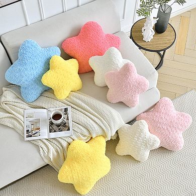 Star Pillow 14.9" Plush Decorative Throw Pillow Soft Faux Fur Room Decor