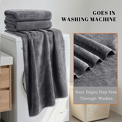 Luxury Extra Large Microfiber Bath Towel Set Thick Absorbent Quick Dry for Bathroom Beach Yoga Spa