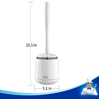 Toilet Bowl Brush Holder Durable Bristles Solid Handle Ventilation Design Bathroom Cleaning