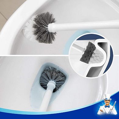 Toilet Bowl Brush Holder Durable Bristles Solid Handle Ventilation Design Bathroom Cleaning