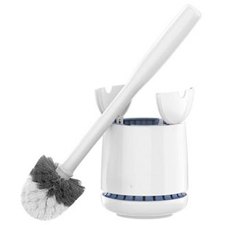 Toilet Bowl Brush Holder Durable Bristles Solid Handle Ventilation Design Bathroom Cleaning