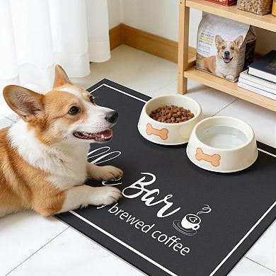 12"x20" Dish Drying Mat Super Absorbent Coffee Bar Kitchen Counter