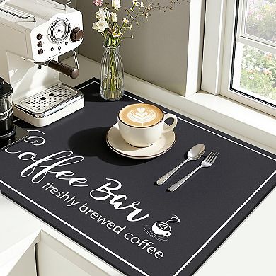 12"x20" Dish Drying Mat Super Absorbent Coffee Bar Kitchen Counter