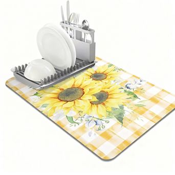 Dish drying mat 12"x20" absorbent Coffee bar