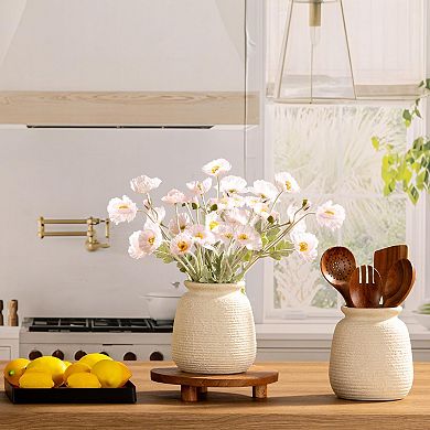 Ceramic Vase 7.48 Inches Country Style Home Decor Entryway Shelf Fireplace Shelf Bookshelf