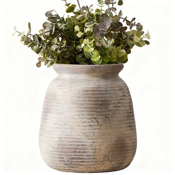 Ceramic Vase 7.48 in Country Style Home Decor Entryway Shelf Fireplace Shelf Bookshelf