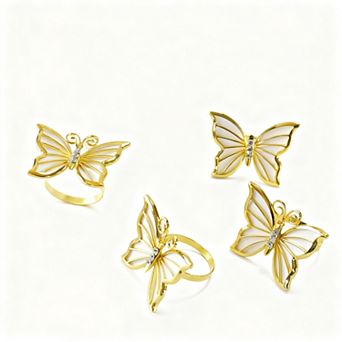 Butterfly Napkin Rings Set of 6 Metal Dinner Holder for Wedding Birthday Party Table Decor