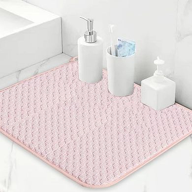 Dish Drying Mats 2 Pack Microfiber Absorbent Counter Rack Drainer 20x15 Inch