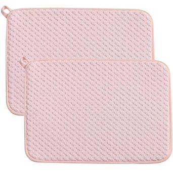 Dish Drying Mats 2 Pack Microfiber Absorbent Counter Rack Drainer 20x15 Inch