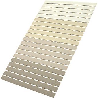 Non Slip Bathtub Shower Mat Suction Cups Drain Holes Stripe Texture Soft TPE PP Bathroom Safe