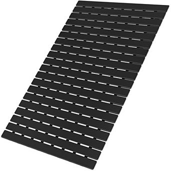 Non Slip Bathtub Shower Mat Suction Cups Drain Holes Stripe Texture Soft TPE PP Bathroom Safe