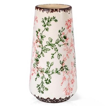 Ceramic vase, small flowers, pampas grass, home, living room, dining table, farmhouse style