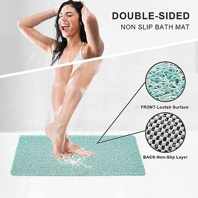 Double-Sided Non-Slip Bathtub Mat Extra Thick Quick Dry Loofah Versatile