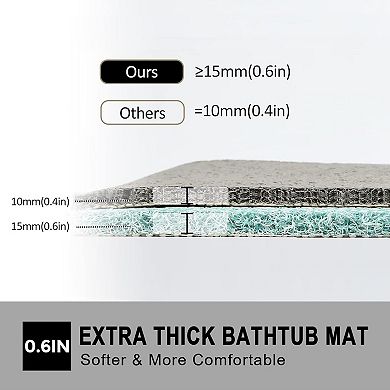Double-Sided Non-Slip Bathtub Mat Extra Thick Quick Dry Loofah Versatile