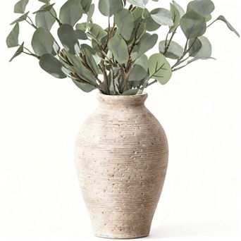 Ceramic Vase 9 Inch Rustic Farmhouse Home Decor Waterproof Flower Holder