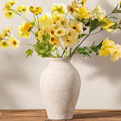 Ceramic Vase 9 Inch Rustic Farmhouse Home Decor Waterproof Flower Holder